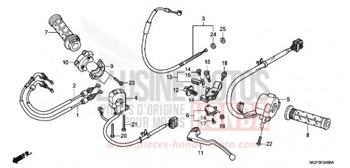 HANDLE LEVER/SWITCH/CABLE CBR1000RRC de 2012